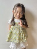 子連れキッズカット可愛いアレンジショートボブ三つ編み小学生