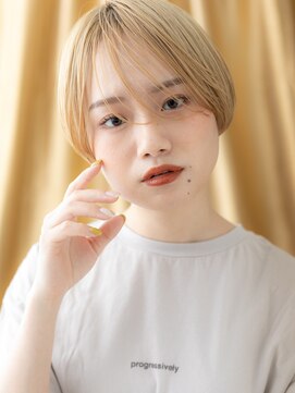 カバーヘア ブリス 戸田公園西口店(COVER HAIR bliss) ハイトーンベージュ/シースルーバング/マニッシュショートg