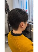 毛流れパーマ×センターパート