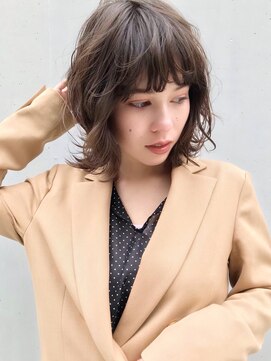 ヘア ヴィルゴ 吉祥寺(hair Virgo) ルーズウェーブの前下がりな大人ボブ