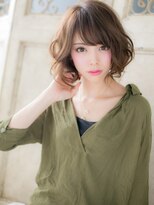 ブルー(BLUE)&nbsp;*CUORE水戸*ショコラベージュウェーブパーマアンニュイボブルフb