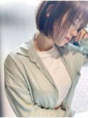 大人美人イメチェン大人丸みボブこなれヘアアッシュブラウン