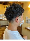 メンズスパイラルパーママッシュショートビジネスカジュアル