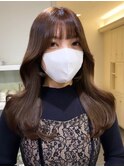 3238髪質改善日本髪ウザバングシアーグレージュゆる巻きロング