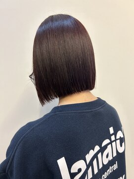 アチーブ ヘア デザイン(achieve hair design) きりっぱなしボブ大人可愛い外ハネ20代30代暖色系カラー
