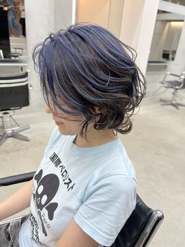カケル(×.) 大人ブルージュアンブレラカラー/ボブパーマ