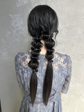 【三つ編み編み下ろしヘアアレンジ】ヘアセット/渋谷/カチモリ