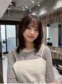 大人ガーリーダークアッシュ似合わせカットメディアムレイヤー