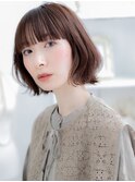 切りっぱなしハッシュカットグレージュブラウンh4越谷30代40代