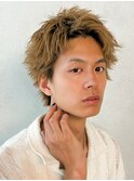 金髪　スパイキーショート　メンズショート　刈り上げなし