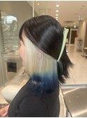 洋光台ブリーチ複雑履歴ダブルカラー白髪ぼかしハイライト