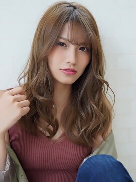 ヘアリゾート粋 ウナム 新宿東口店(enam) セミロング×カーキベージュ×クリふわパーマ3[新宿東口/新宿]