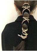 紐ヘアアレンジ×ロング