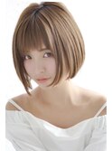 大人可愛い20代30代40代前下がりひし形小顔ボブ丸みミディ 柏 m