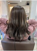 セミロング×ハイライト