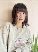 ★フルバング 切りっぱなし ボブダークアッシュ外ハネボブ【Riku
