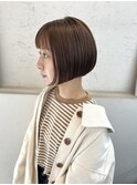 透明感アッシュグレージュとラウンドボブ【ラクレ/西大分】