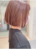 say. ぱっつん前髪 レイヤーボブ ニュアンスカラー アースカラー