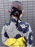 浴衣ヘアセットカチモリヘアロングヘアアレンジ岡山南中央町