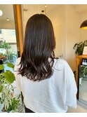 赤みを抑えた暗髪カラー