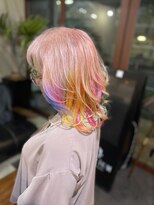 ヘアリゾート ディアリウム(Hair Resort DEARIUM)&nbsp;ホワイトピンク×レインボーカラー