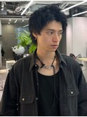 スパイキーショート×ピンニュアンスパーマ　グレーアッシュ