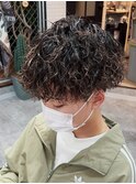 波巻きパーマ マッシュ