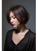 前髪顔まわりカット/外ハネボブ/丸みボブ/ショートボブ