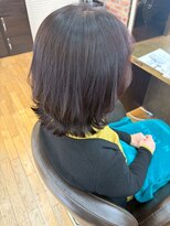 ヴァンカウンシル 清須店(VANCOUNCIL)&nbsp;シルエットが可愛いくびれミディアムボブ 艶髪春カラー