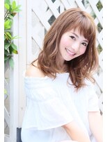 ロエナ(ROENA) 20代30代40代50代レイヤーカットウェットヘアーオリーブベージュ