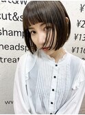 【morio札幌】大人かわいいおんまゆ黒髪ぱつっとショートボブ