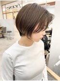 大人可愛い前下がりショートボブ