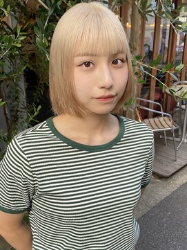 ラミエバイメルト 下北沢(lamie by melt) 花田/ボブ/切りっぱなしボブ/ブロンド/デザインカラー/下北沢