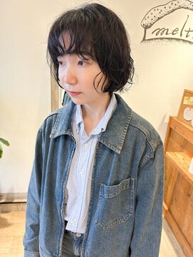 メルト 吉祥寺(melt) [高塚]大人可愛いミニボブパーマ暗髪くせ毛風パーマ切りっぱなし