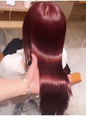 ボルドーカラー/ヘアカラー赤/赤髪/ブリーチカラー/レッドヘアー