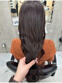 ピンクブラウンミディアムレイヤー姫カットレイヤー