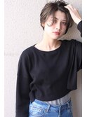 コントラストハイライトカラーショートボブ
