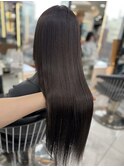 ココアブラウン/髪質改善/艶髪ストレート/韓国風/ブリーチなし