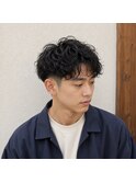 メンズツーブロックラフミディアムパーマ　20代 30代 40代 50代