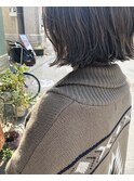 【nasu】切りっぱなしボブ×ハイライトグレージュ