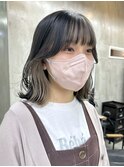 イメチェンダブルカラーインナーカラーフルバングレッドブラウン