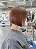 オレンジ×ミニボブ