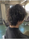マッシュウルフパーマ