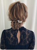 編み込みルーズシニヨン【福島/ヘアセット】