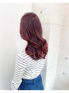 リティアンドビューティースタジオモッズシブヤ(LITTY&beauty studio M.O.D shibuya) ピンクボルドー 艶髪 韓国ヘア