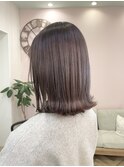 シアーグレージュ×切りっぱなしボブ◎