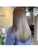地毛風ストレート×ハイライトバレイヤージュ
