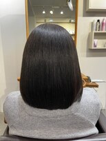 アンクル(ancre)&nbsp;艶髪ストレート×ボブ×ブルーブラック×髪質改善【広島】
