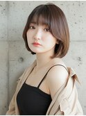 韓国風顔まわり×内巻きベージュボブ