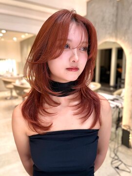 ロンドイディールバンダイ 新潟万代(Lond ideal) ミディアムレイヤーウルフハッシュオリーブベージュ